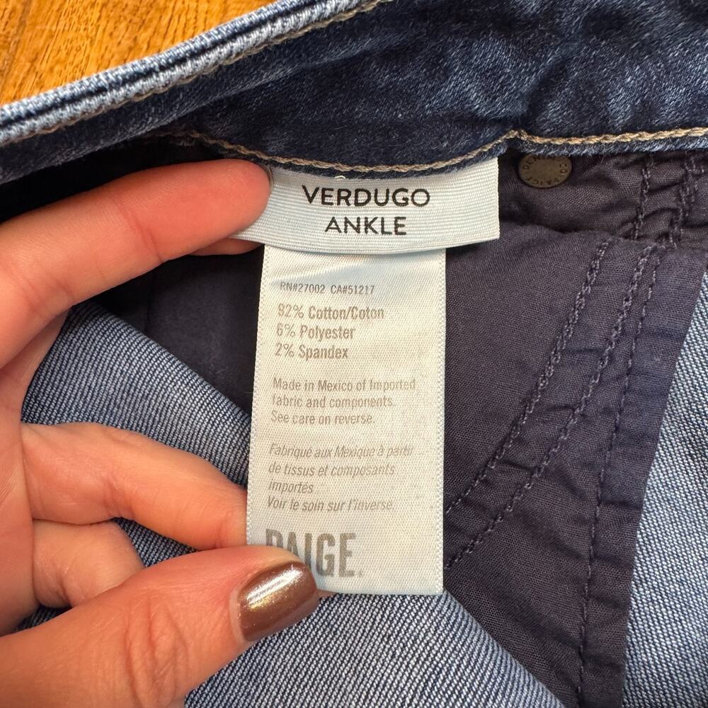 Paige Verdugo Ankle Skinny Jeans Women's 32 Mid Rise Casual Stretch Denim - Picture 7 of 7